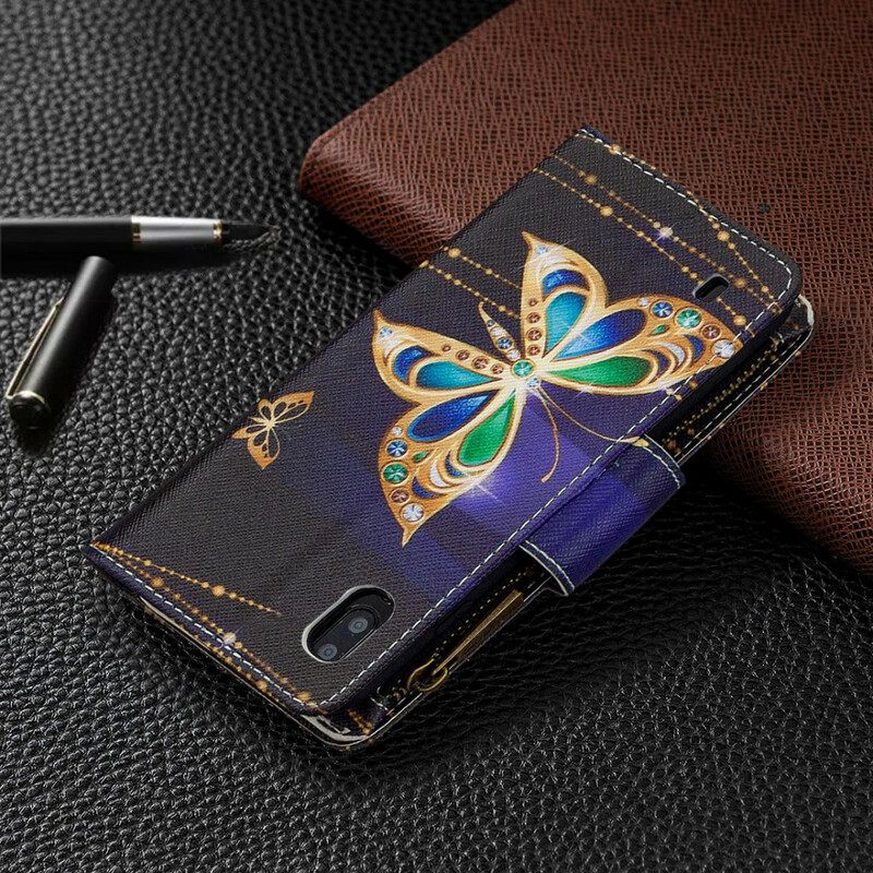 Kotelot Samsung Galaxy A10 Royal Butterfly Vetoketjullinen Pussi