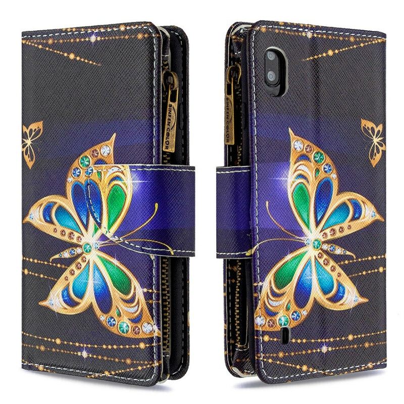 Kotelot Samsung Galaxy A10 Royal Butterfly Vetoketjullinen Pussi