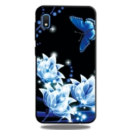 Kuori Samsung Galaxy A10 Butterfly Ja Blue Flowers