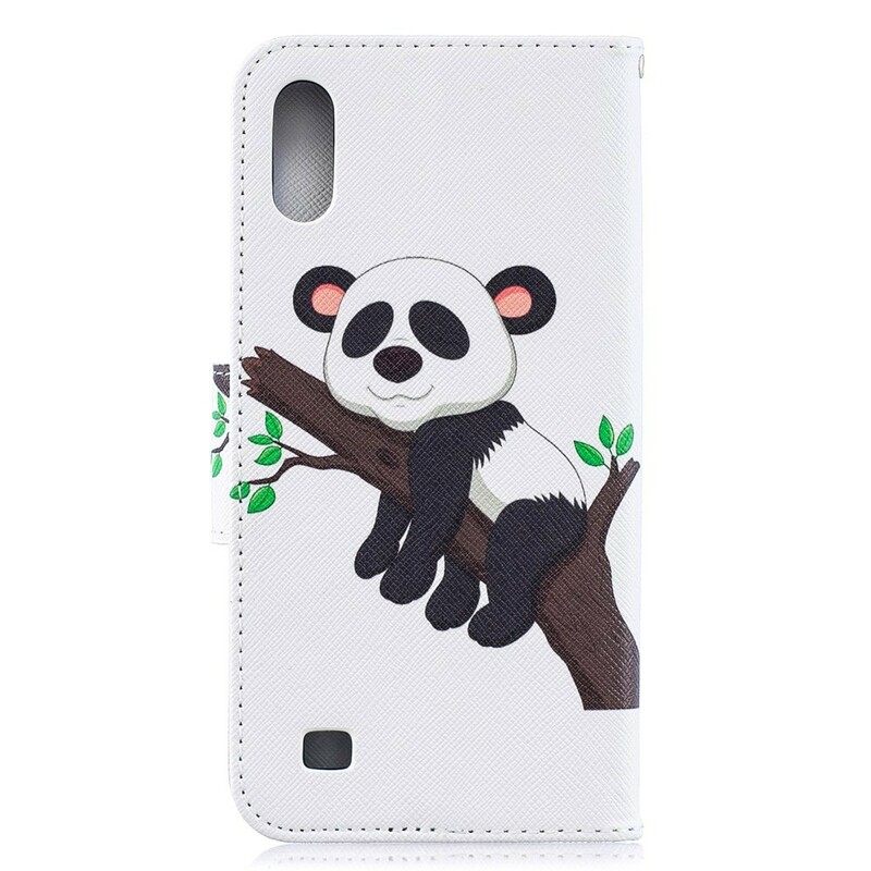 Nahkakotelo Samsung Galaxy A10 Lazy Panda