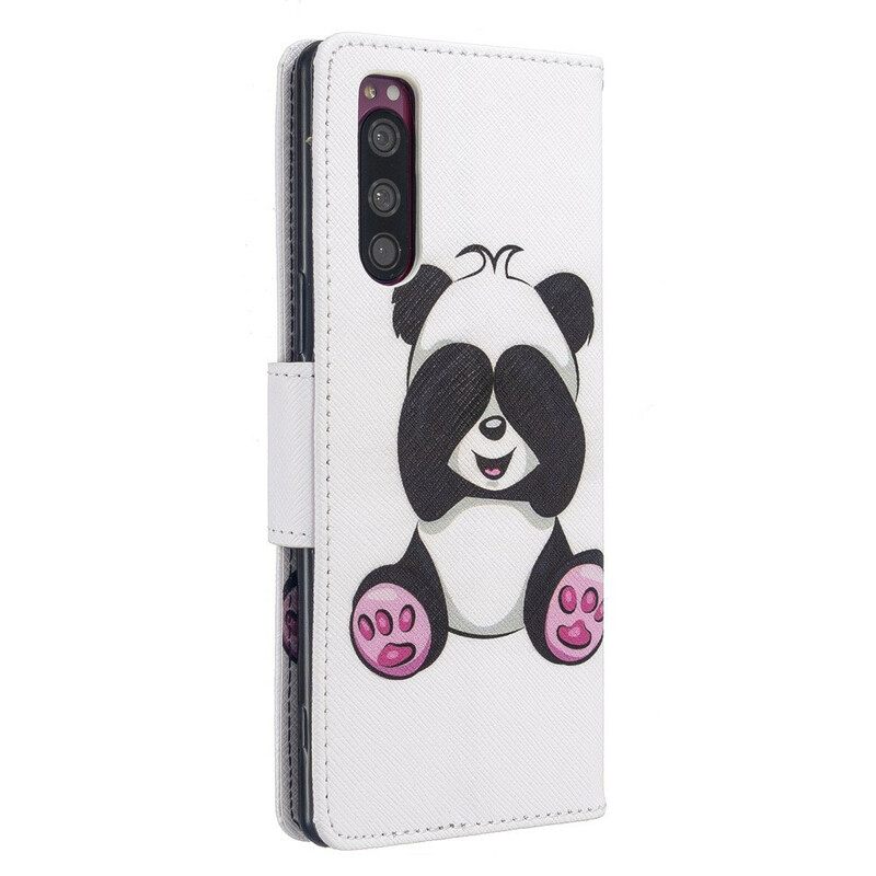 Nahkakotelo Sony Xperia 5 Panda Hauskaa