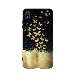 Case Xiaomi Redmi 7A Flexible Silicone Butterflies Gold