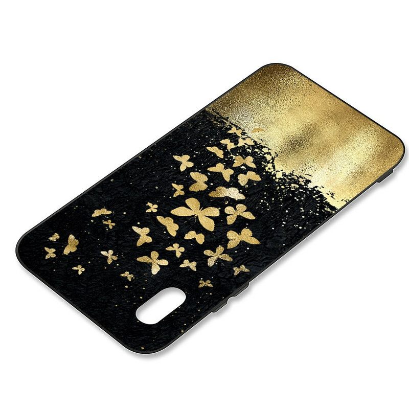 Case Xiaomi Redmi 7A Flexible Silicone Butterflies Gold