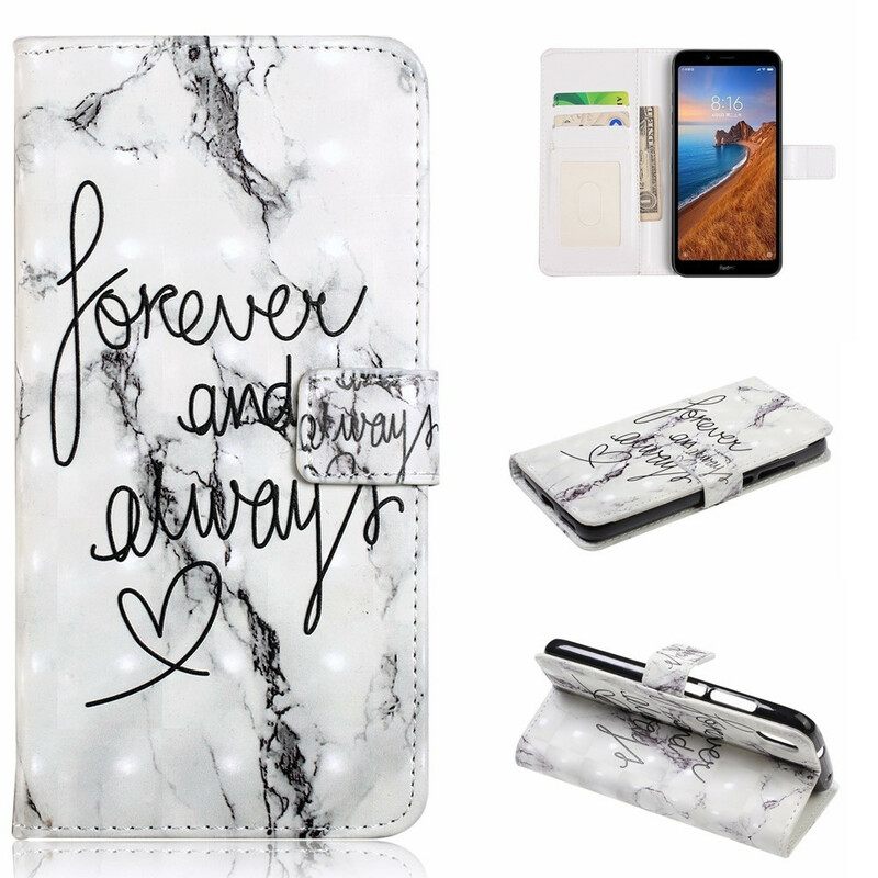 Flip Case Xiaomi Redmi 7A Marble Forever & Always