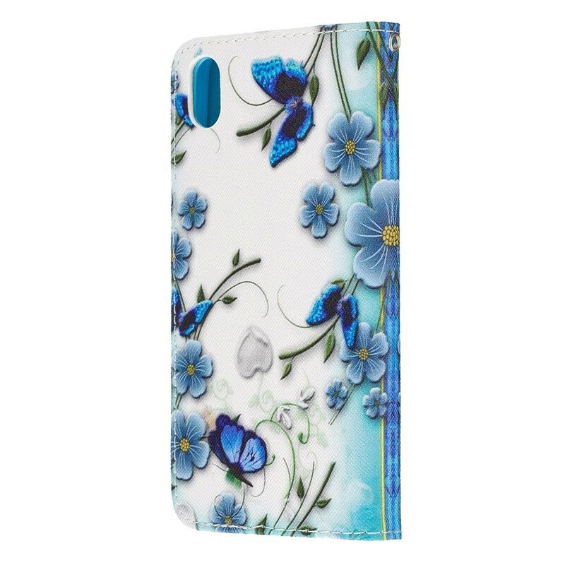 Kotelot Xiaomi Redmi 7A Suojaketju Kuori Butterflies Kings Hihnalla