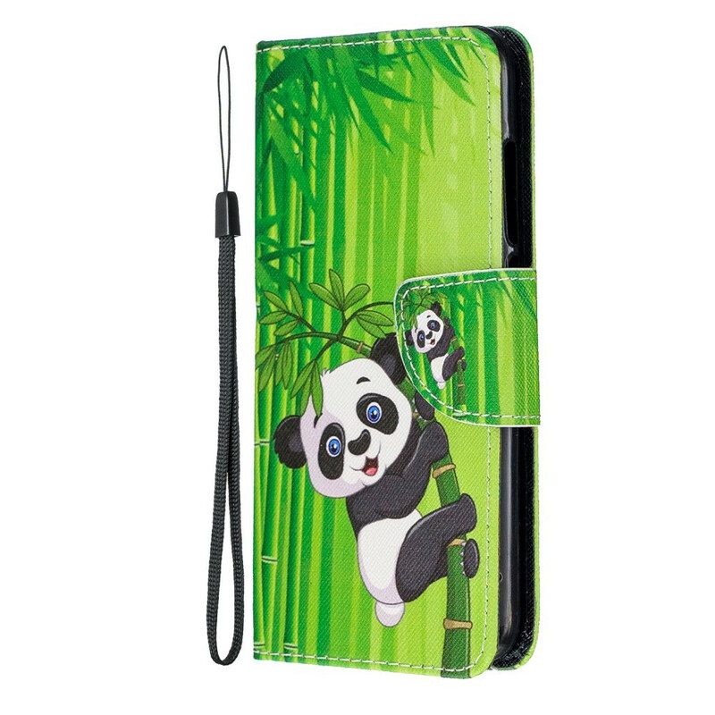 Kotelot Xiaomi Redmi 7A Suojaketju Kuori Panda Bambuhihnalla