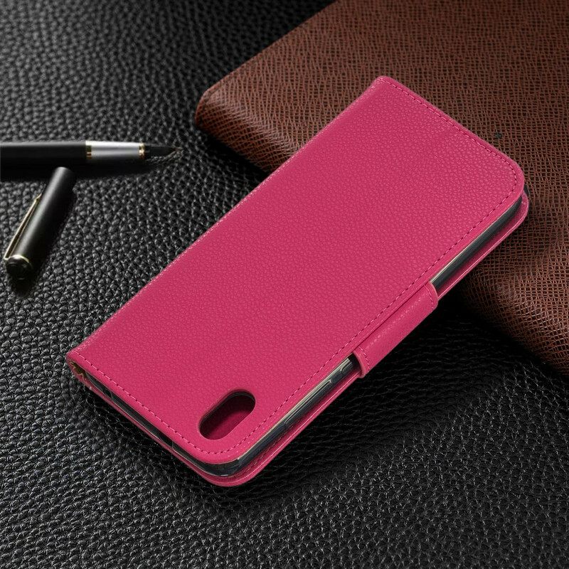 Kotelot Xiaomi Redmi 7A Suojaketju Kuori Värikäs Litchi Leather Effect Strappy