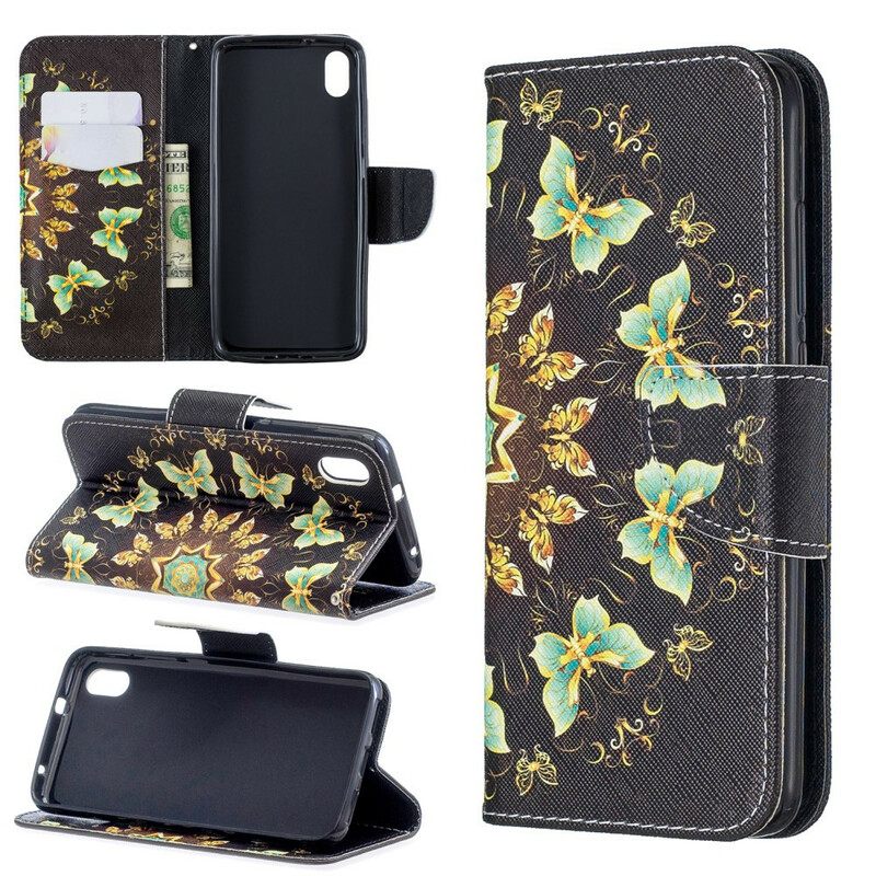 Nahkakotelo Xiaomi Redmi 7A Mandala Butterflies