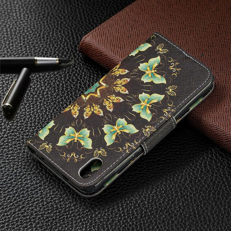 Nahkakotelo Xiaomi Redmi 7A Mandala Butterflies