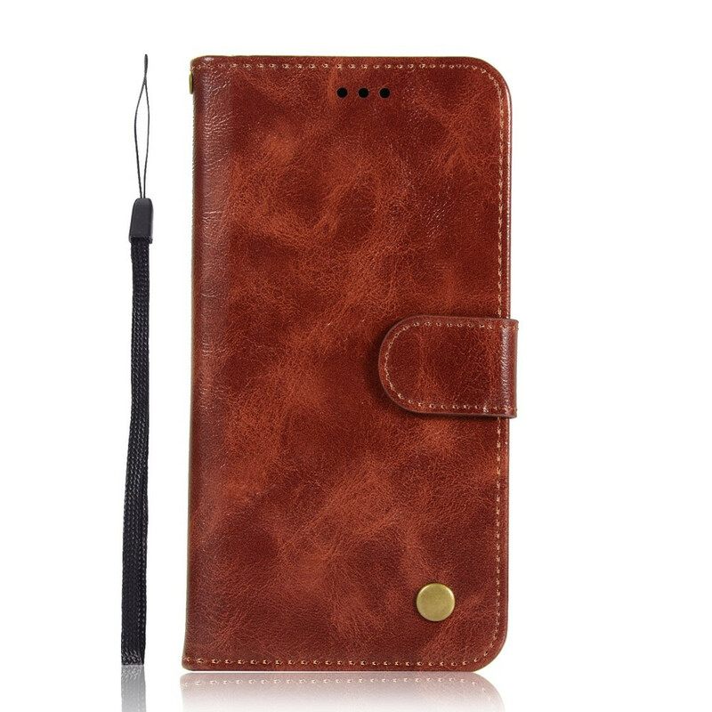 Nahkakotelo Xiaomi Redmi 7A Suojaketju Kuori Vintage Leather Effect Strappy