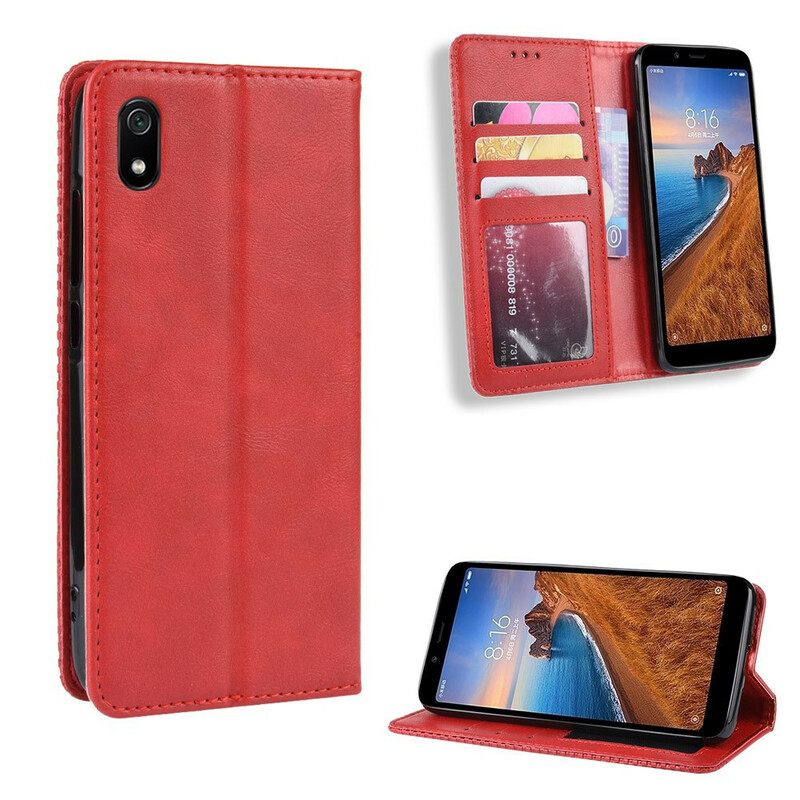 Puhelinkuoret Xiaomi Redmi 7A Kotelot Flip Tyylitelty Vintage-nahkaefekti