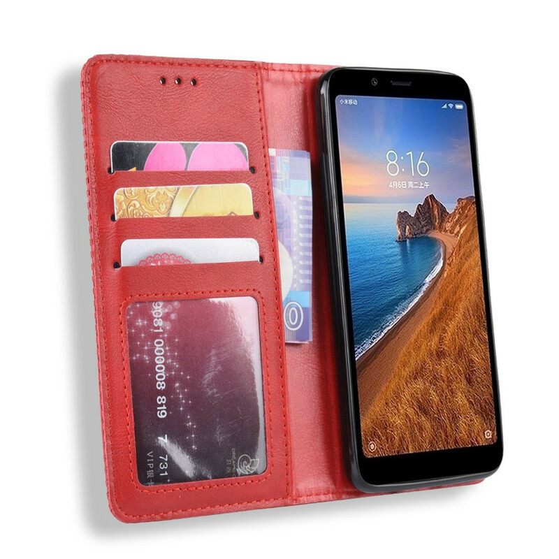 Puhelinkuoret Xiaomi Redmi 7A Kotelot Flip Tyylitelty Vintage-nahkaefekti