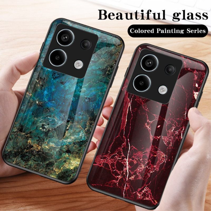 Case Xiaomi Redmi Note 13 Pro 5g Puhelinkuoret Valkoinen Marmorikuvioinen Karkaistu Lasi