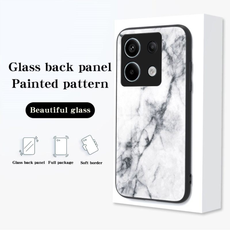 Case Xiaomi Redmi Note 13 Pro 5g Puhelinkuoret Valkoinen Marmorikuvioinen Karkaistu Lasi