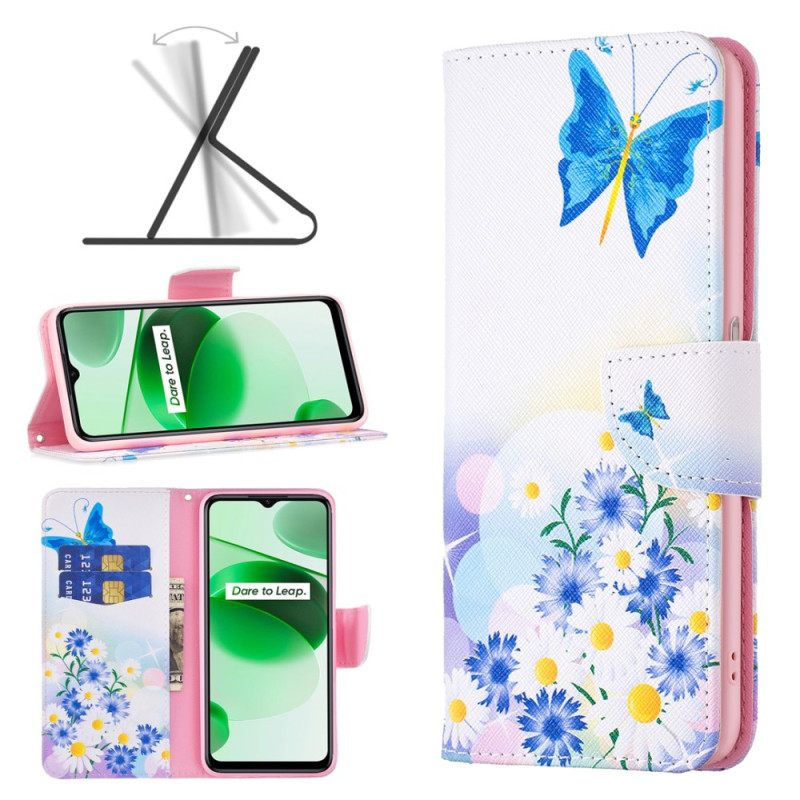 Kotelot Realme C35 Flowers Butterflies