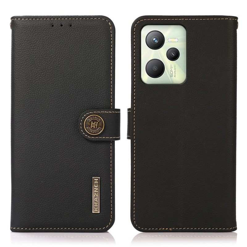 Kotelot Realme C35 Genuine Leather Rfid Khazneh