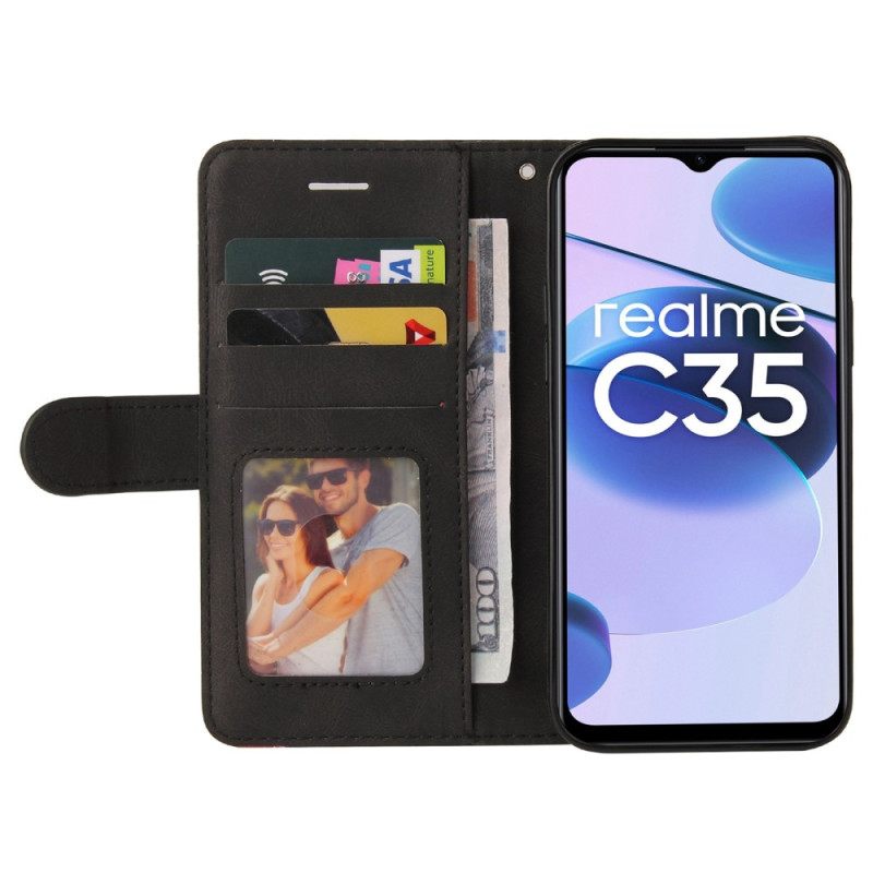 Kotelot Realme C35 Suojaketju Kuori Bicolor Striped Lines