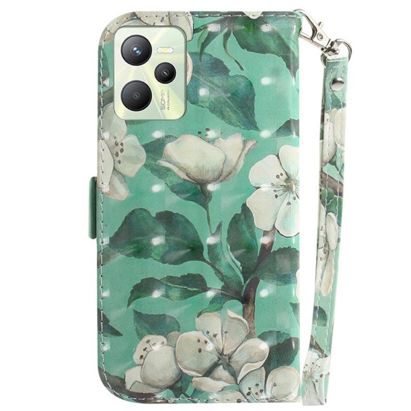 Kotelot Realme C35 Suojaketju Kuori Floral Strap Branches