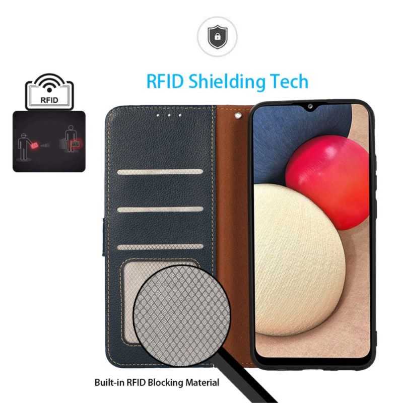 Kotelot Realme C35 Suojaketju Kuori Khazneh Lychee Texture Rfid Nauha