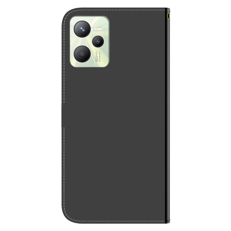 Nahkakotelo Realme C35 Suojaketju Kuori Mirror Effect Strappy