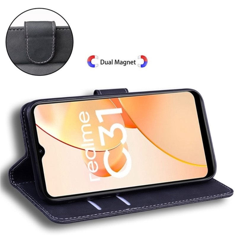 Nahkakotelo Realme C35 Tiger Footprint