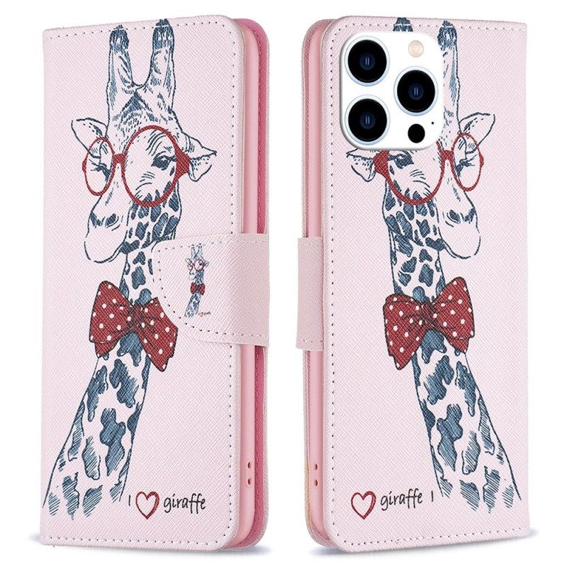 Kotelot iPhone 14 Pro Brainy Giraffe