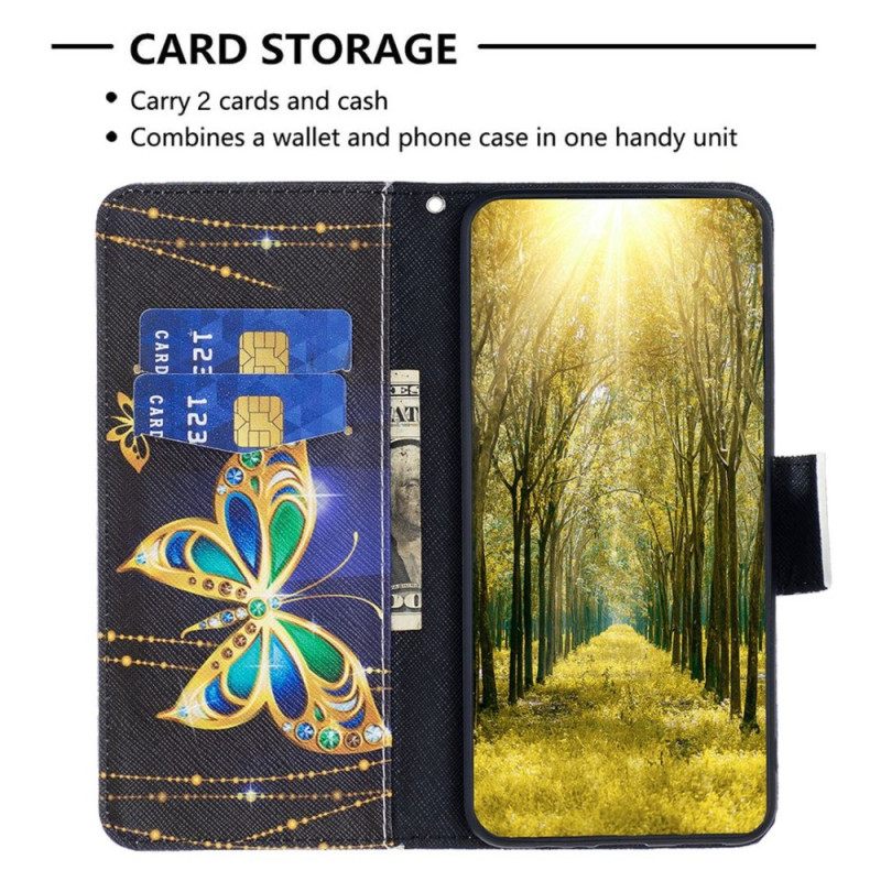 Kotelot iPhone 14 Pro Golden Butterfly