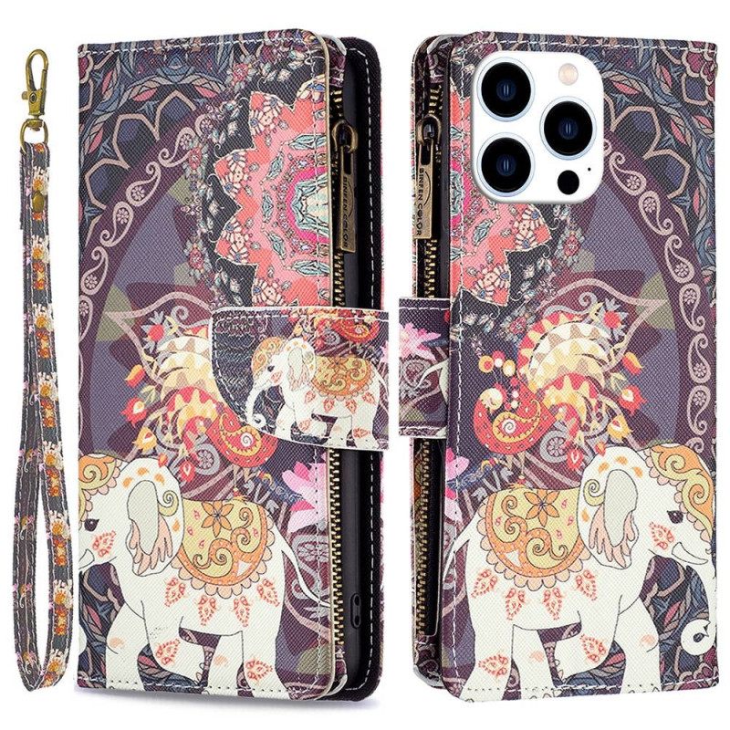 Kotelot iPhone 14 Pro Lompakkokotelo Elephant Wallet