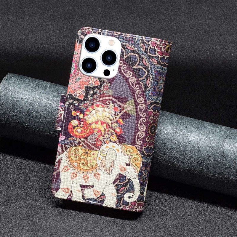 Kotelot iPhone 14 Pro Lompakkokotelo Elephant Wallet