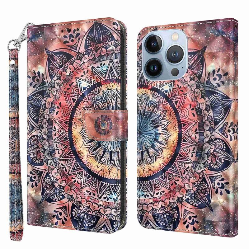 Kotelot iPhone 14 Pro Suojaketju Kuori Värikäs Strappy Mandala