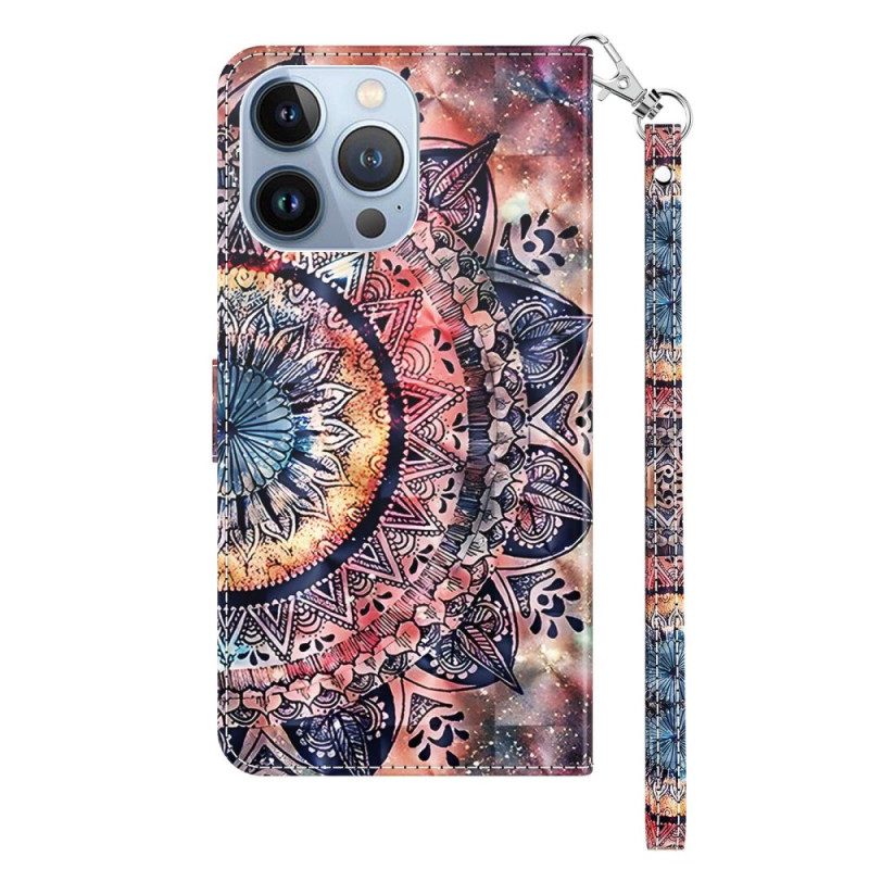 Kotelot iPhone 14 Pro Suojaketju Kuori Värikäs Strappy Mandala