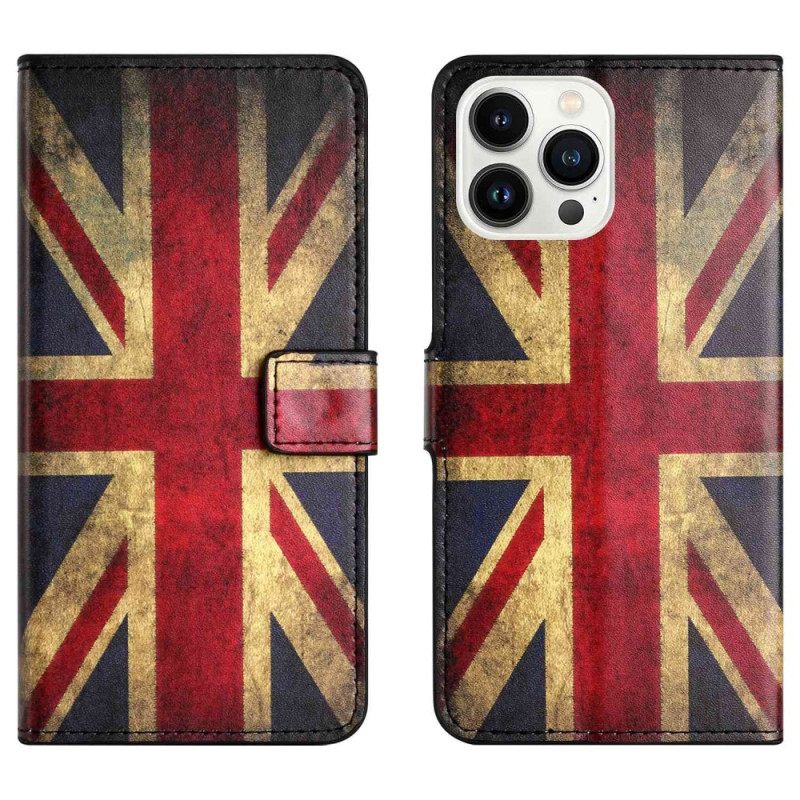 Kotelot iPhone 14 Pro Vintage Britannian Lippu