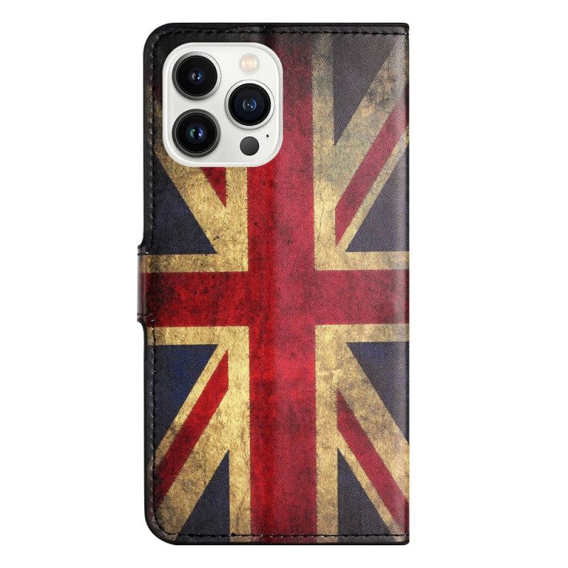 Kotelot iPhone 14 Pro Vintage Britannian Lippu