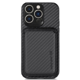 Kuori iPhone 14 Pro Lompakkokuori Carbon Fiber Ja Magneettinen Lompakko