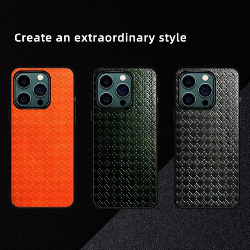 Kuori iPhone 14 Pro Woven Faux Leather