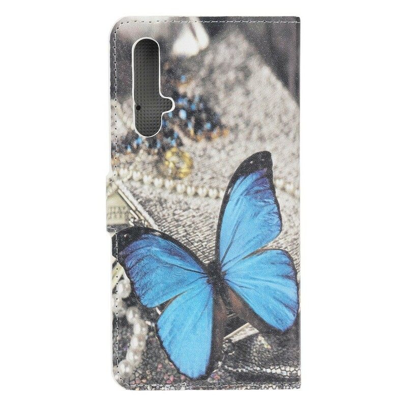 Kotelot Huawei Nova 5T / Honor 20 Blue Butterfly