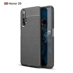 Kuori Huawei Nova 5T / Honor 20 Double Line Litchi Leather Effect