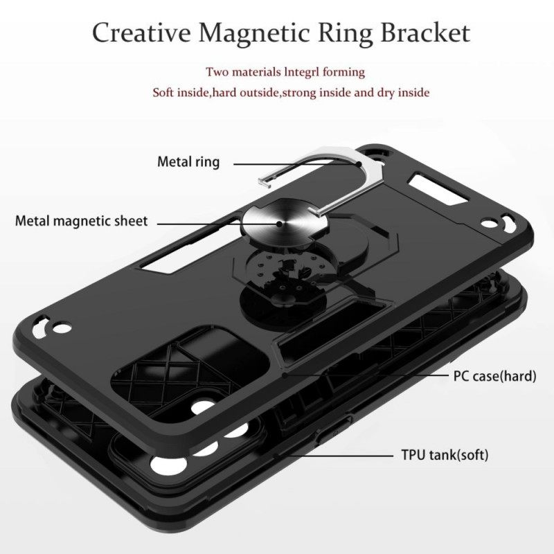 Case Oppo A74 4G Irrotettava Rengastuki Metallia