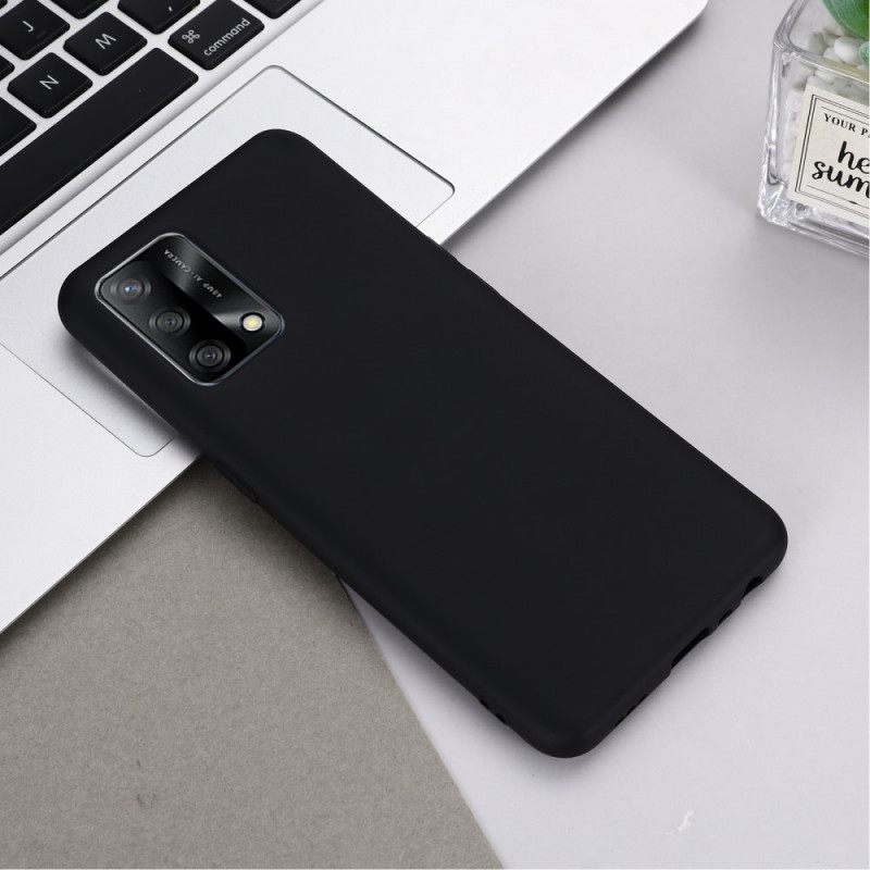 Case Oppo A74 4G Nestemäinen Silikoni Kaulanauhalla