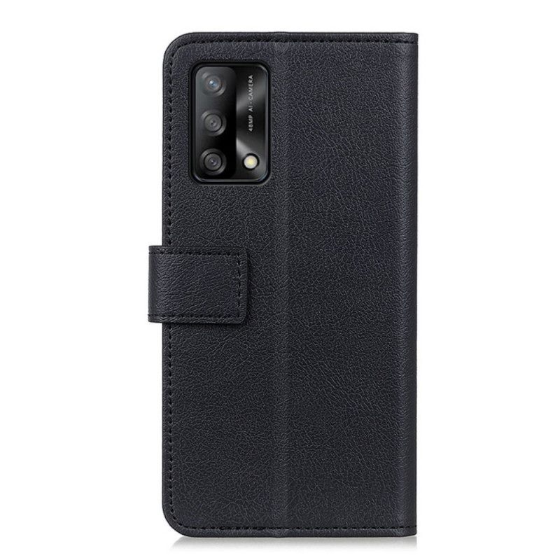 Flip Case Oppo A74 4G Yksinkertainen Kiiltävä Nahkaefekti