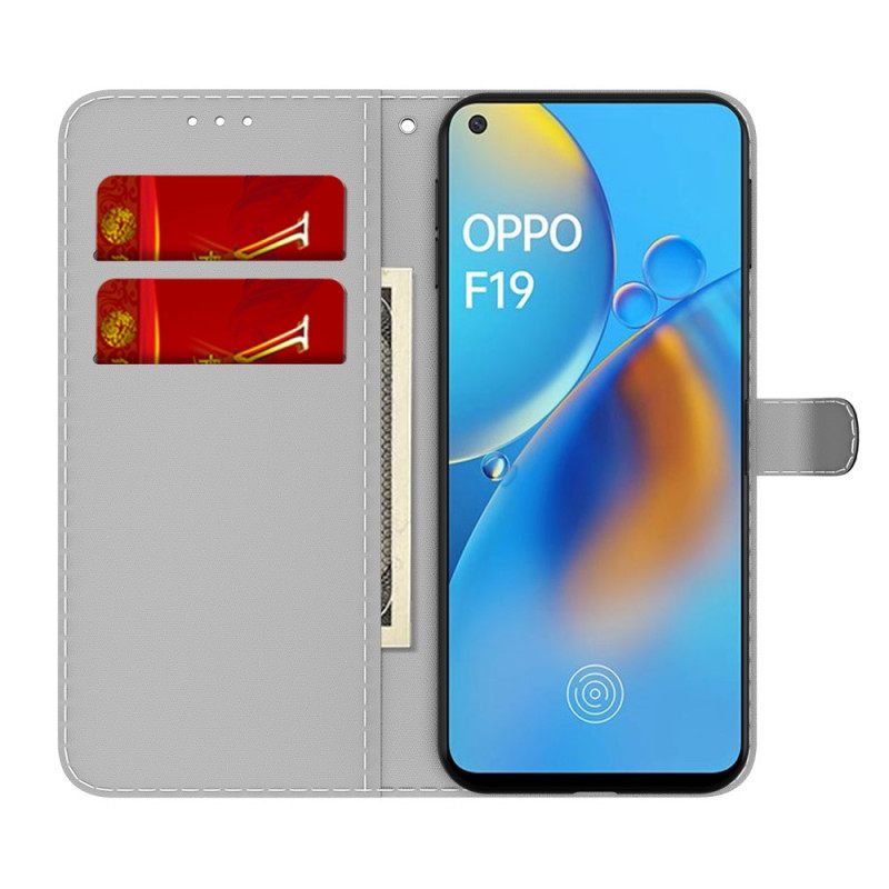 Nahkakotelo Oppo A74 4G Abstrakti Kuvio