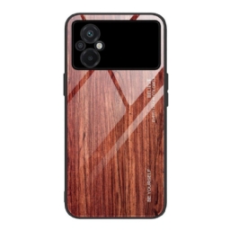 Kuori Poco M4 5G Wood Design Karkaistu Lasi