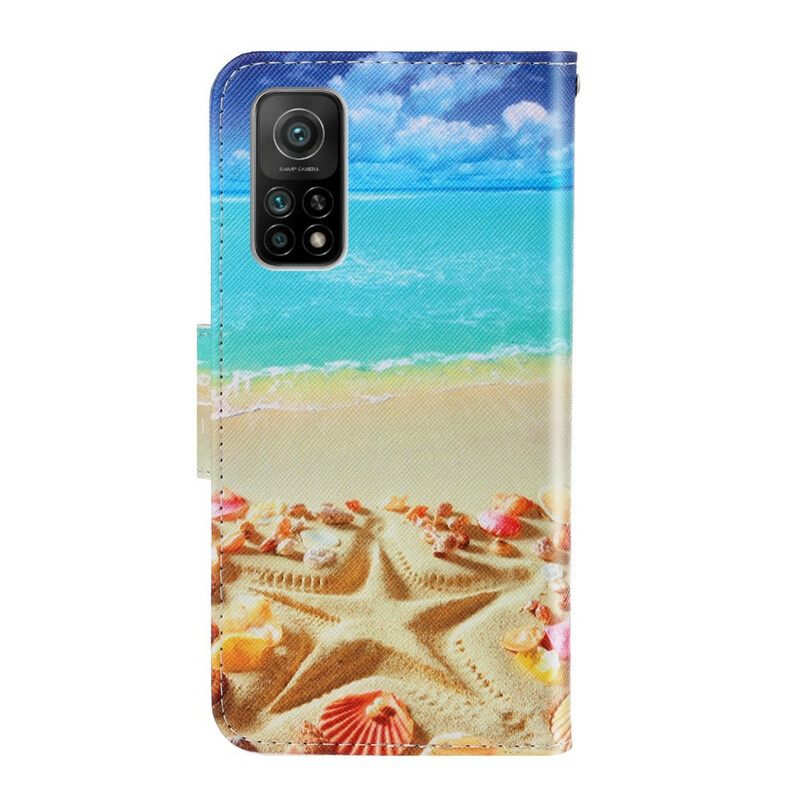 Flip Case Xiaomi Mi 10T / 10T Pro Suojaketju Kuori Beach Lanyardissa