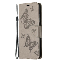 Flip Case Xiaomi Mi 10T / 10T Pro Suojaketju Kuori Butterflies Painettu Hihna