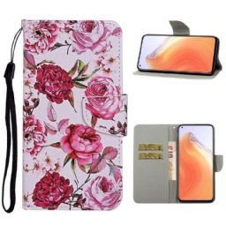 Kotelot Xiaomi Mi 10T / 10T Pro Masterful Flowers Hihnalla