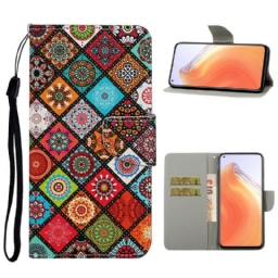 Kotelot Xiaomi Mi 10T / 10T Pro Patchwork Mandalas Kaulanauhalla