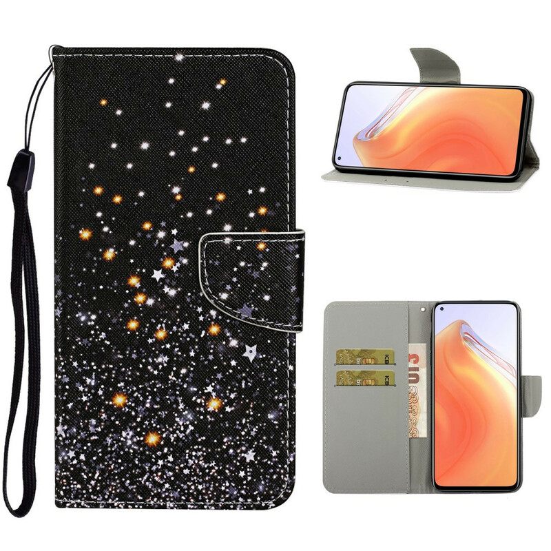 Kotelot Xiaomi Mi 10T / 10T Pro Stars And Sequins With Lanyard