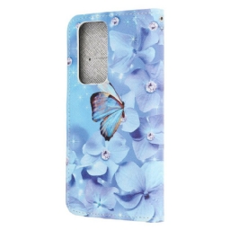 Kotelot Xiaomi Mi 10T / 10T Pro Suojaketju Kuori Diamond Butterflies Hihnalla