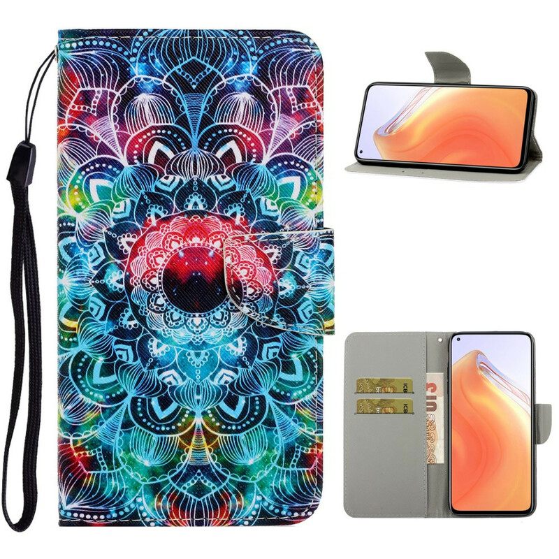 Kotelot Xiaomi Mi 10T / 10T Pro Suojaketju Kuori Flashy Mandala Hihnalla