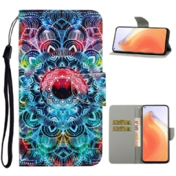 Kotelot Xiaomi Mi 10T / 10T Pro Suojaketju Kuori Flashy Mandala Hihnalla